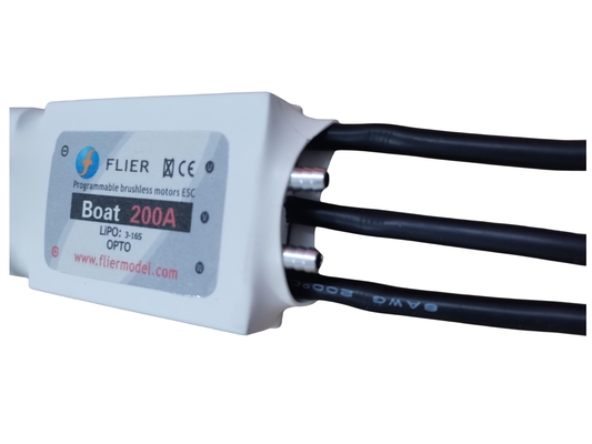 16S 200A Brushless RC Boat ESC with Programming Box/PC Support OPTO BEC Flier Firmware