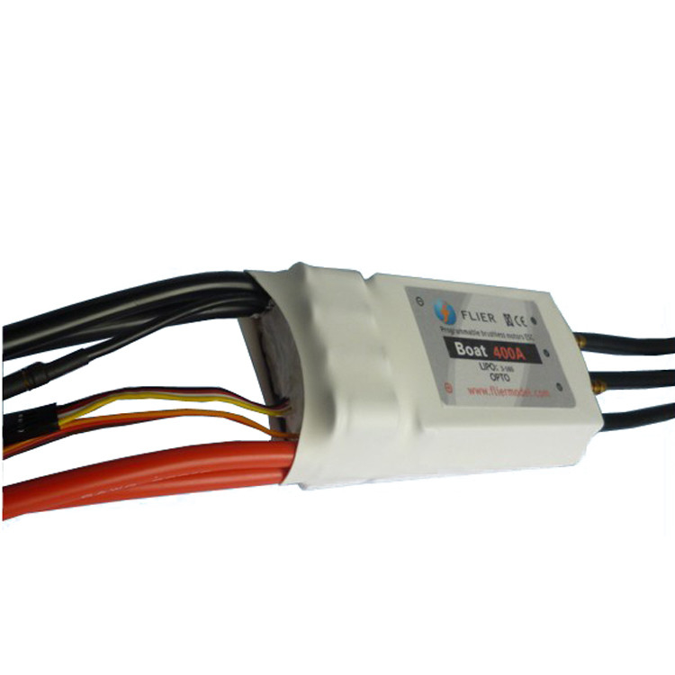 Compact 16S 400 Amp ESC Brushless Controller With White Heat Shrink