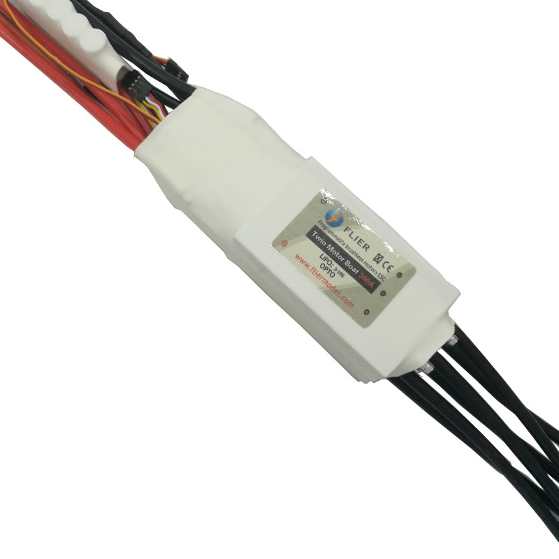 HV Flier 2 In 1 Twin Brushless ESC 16S 300A Customized For Rc Boat Efoil Delicate